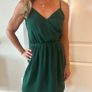 Madewell Green Silk Strap Dress